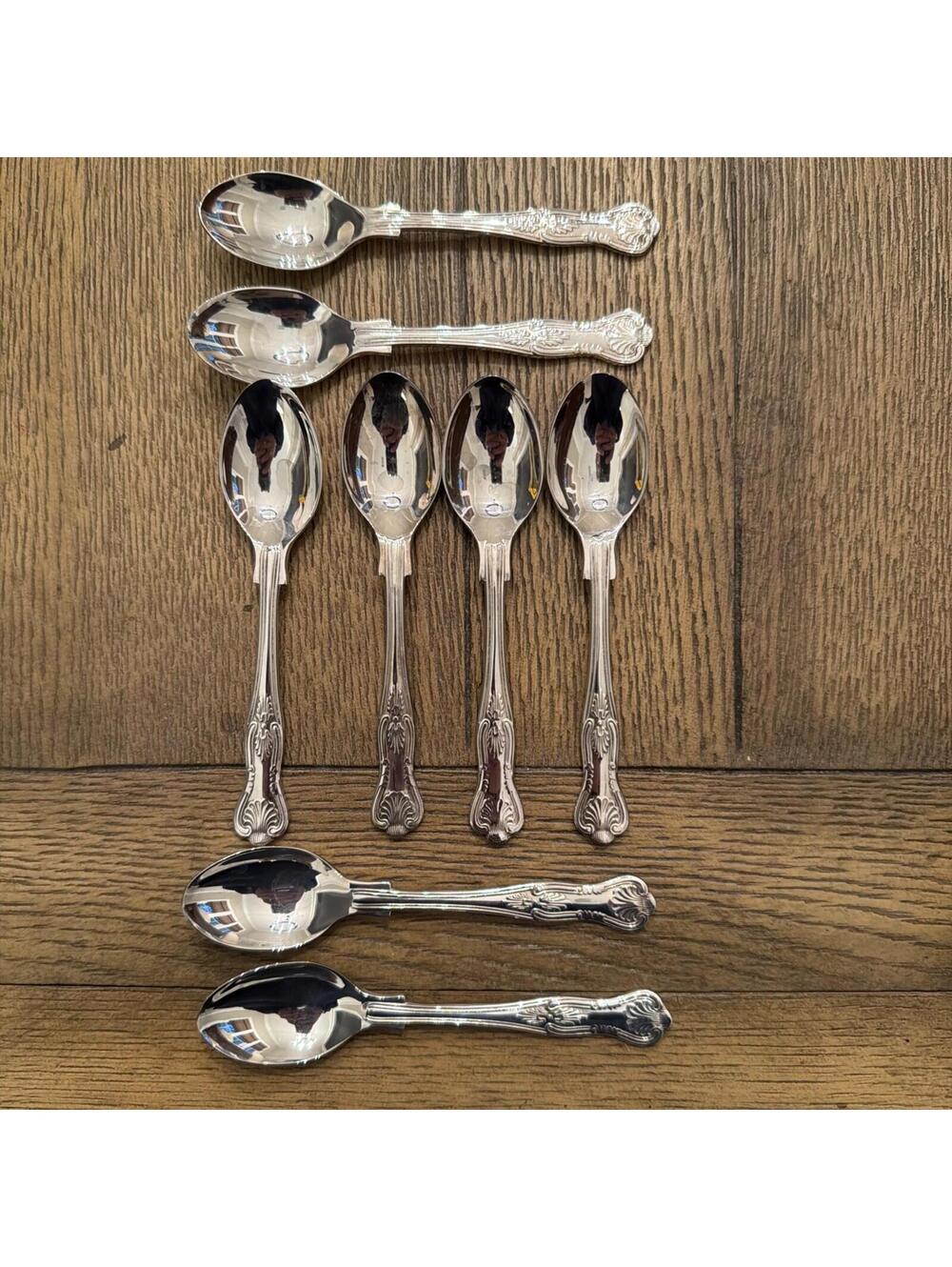 Arthur Price King Demitasse Spoons Set 8 Espresso Silverplate Ornate